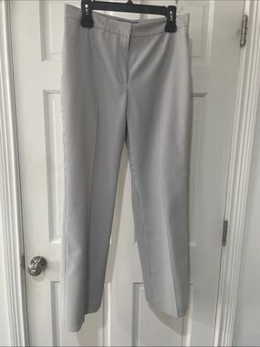 Tailored Straight-Leg Pinstripe Pants - Gray